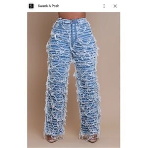 Shredded Light Blue Women's Flare Jeans